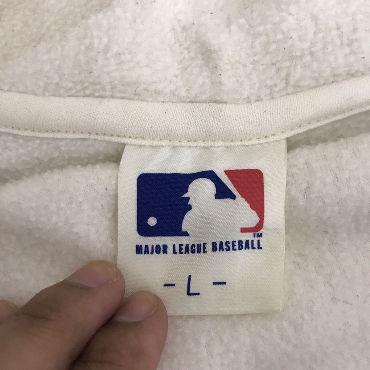 MLB Vintage 90s LA DODGERS Fleece Half Zipper Cream Sweatshirt Size US L / EU 52-54 / 3 - 6 Thumbnail