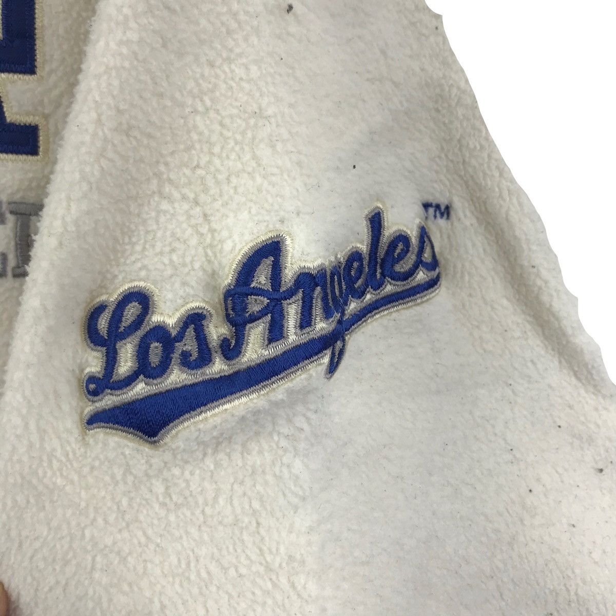 MLB Vintage 90s LA DODGERS Fleece Half Zipper Cream Sweatshirt Size US L / EU 52-54 / 3 - 5 Thumbnail