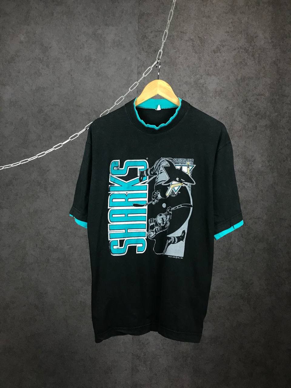 NHL × Vintage Sharks 1993 NHL sportswear vintage tee Size US L / EU 52-54 / 3 - 1 Thumbnail