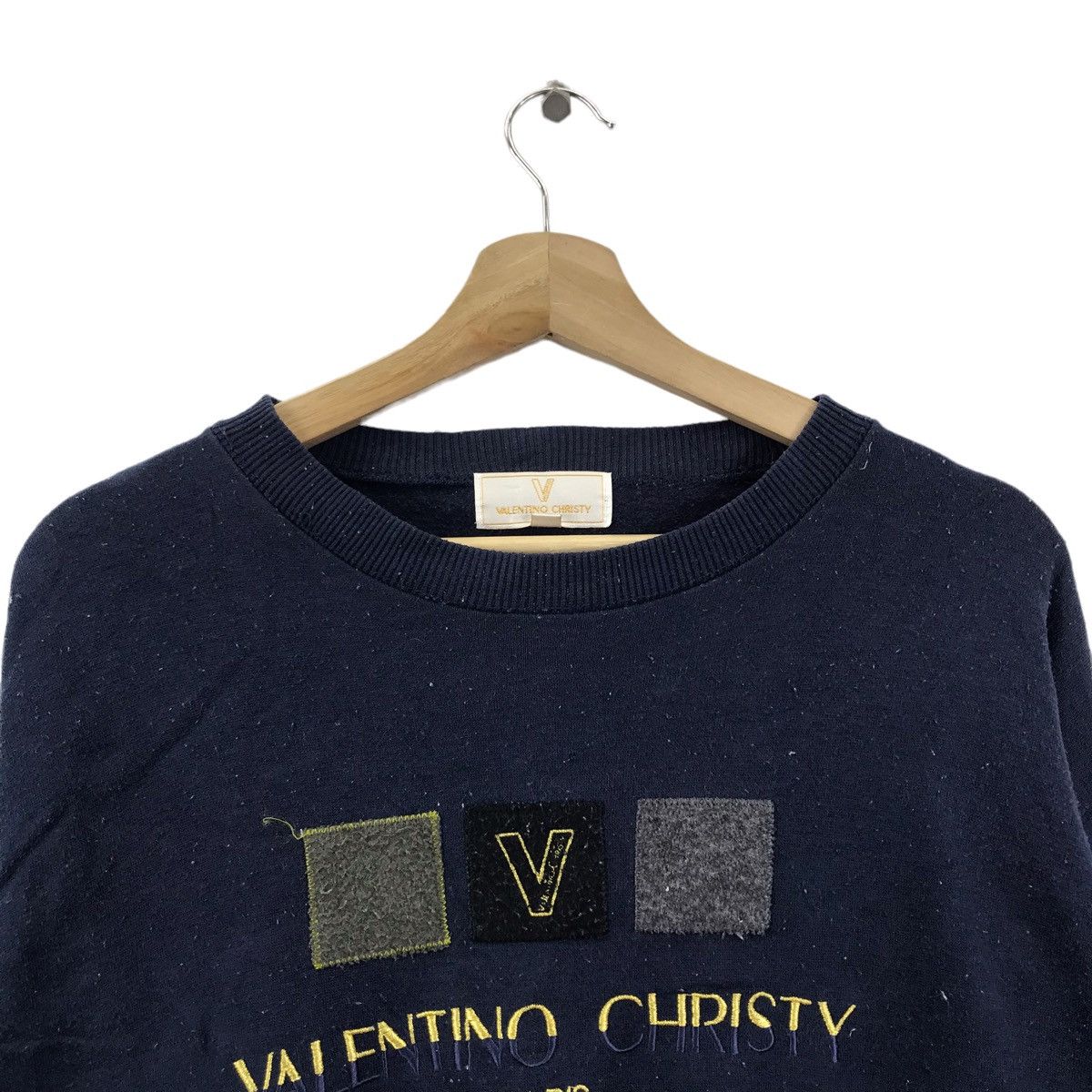 Vintage Vintage VALENTINO CHRISTY SPORT Paris Navy Sweatshirt Size US M / EU 48-50 / 2 - 2 Thumbnail