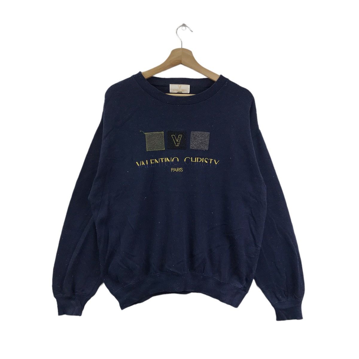 Vintage Vintage VALENTINO CHRISTY SPORT Paris Navy Sweatshirt Size US M / EU 48-50 / 2 - 1 Thumbnail