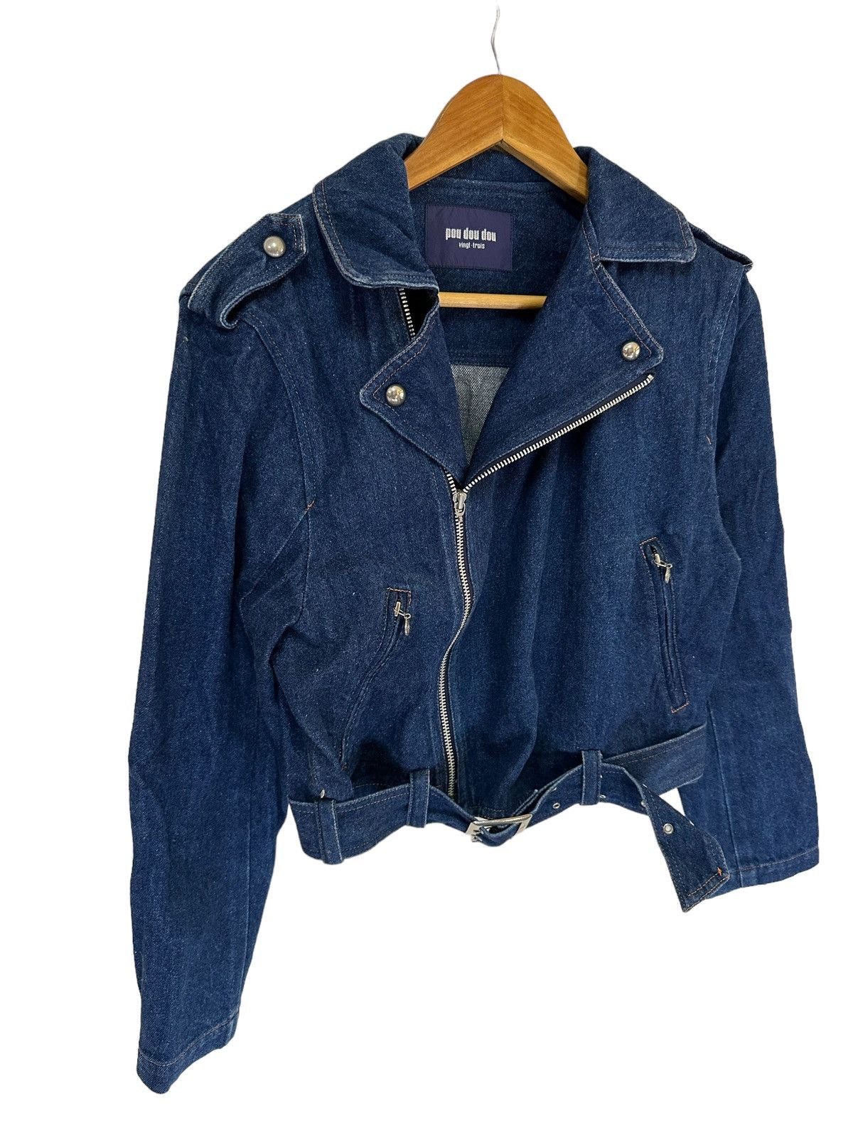Japanese Brand × Vintage vintage pou dou dou denim bikers jacket rare design Size US S / EU 44-46 / 1 - 3 Thumbnail