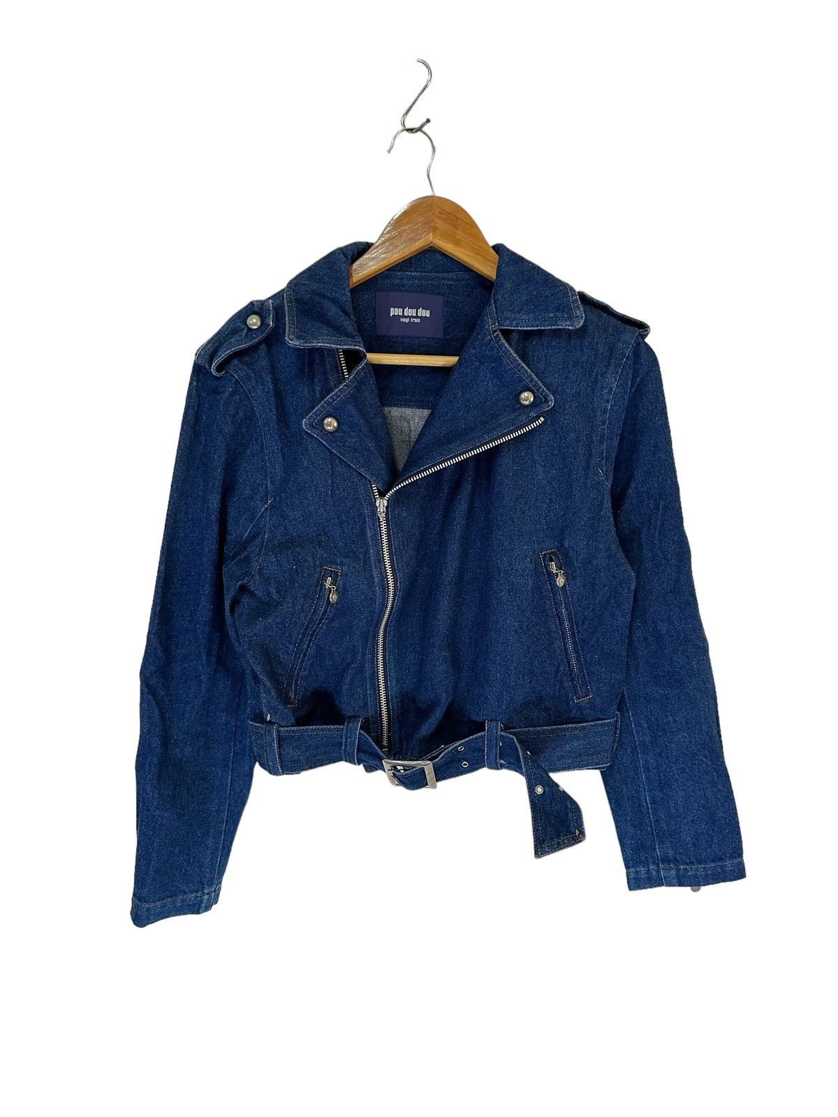 Japanese Brand × Vintage vintage pou dou dou denim bikers jacket rare design Size US S / EU 44-46 / 1 - 1 Thumbnail