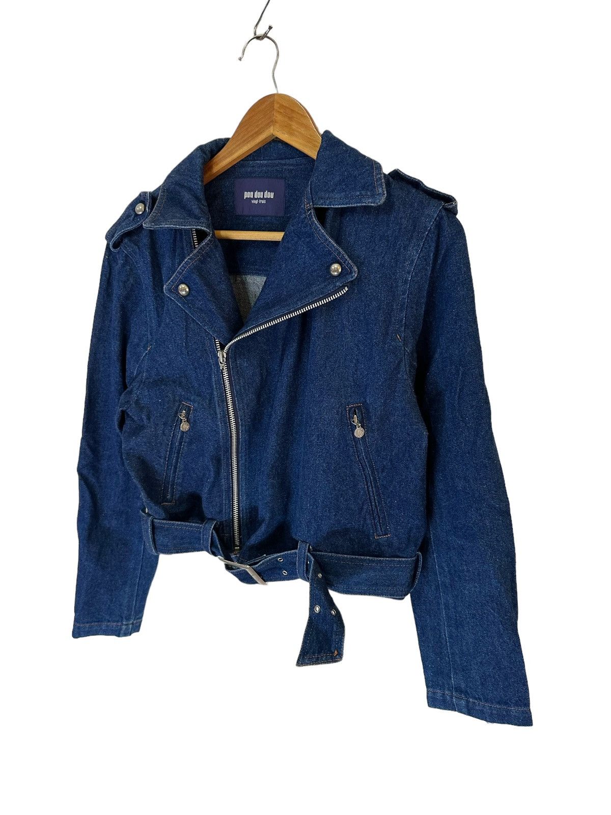 Japanese Brand × Vintage vintage pou dou dou denim bikers jacket rare design Size US S / EU 44-46 / 1 - 2 Thumbnail