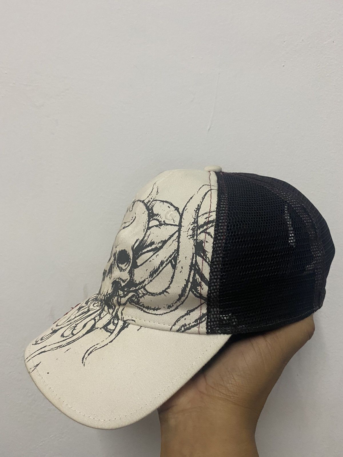 Japanese Brand Bad Skull Drawing Full Printed Trucked Hat Size ONE SIZE - 4 Thumbnail