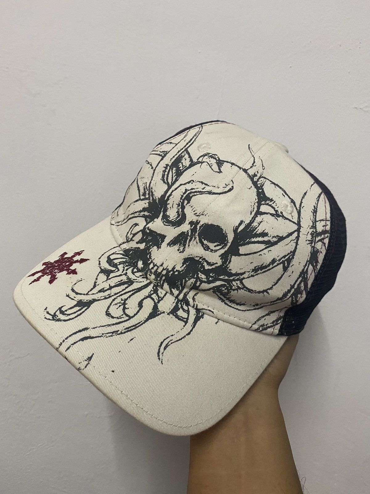 Japanese Brand Bad Skull Drawing Full Printed Trucked Hat Size ONE SIZE - 1 Thumbnail