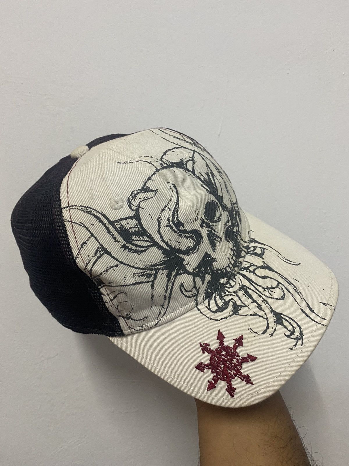 Japanese Brand Bad Skull Drawing Full Printed Trucked Hat Size ONE SIZE - 3 Thumbnail