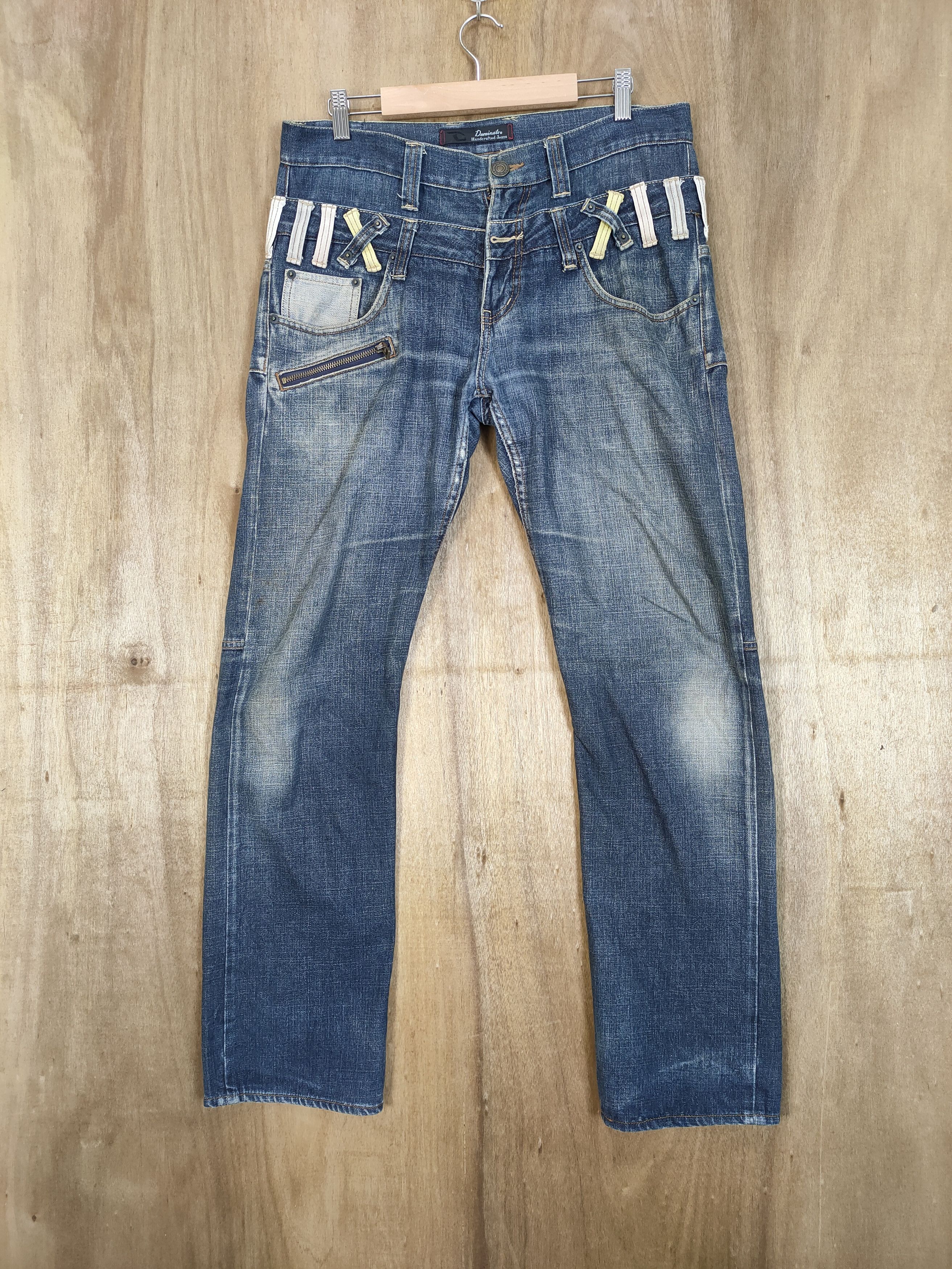 image of Vintage Dominate Double Waist Jeans Denim Pants in Blue Jean, Men's (Size 34)