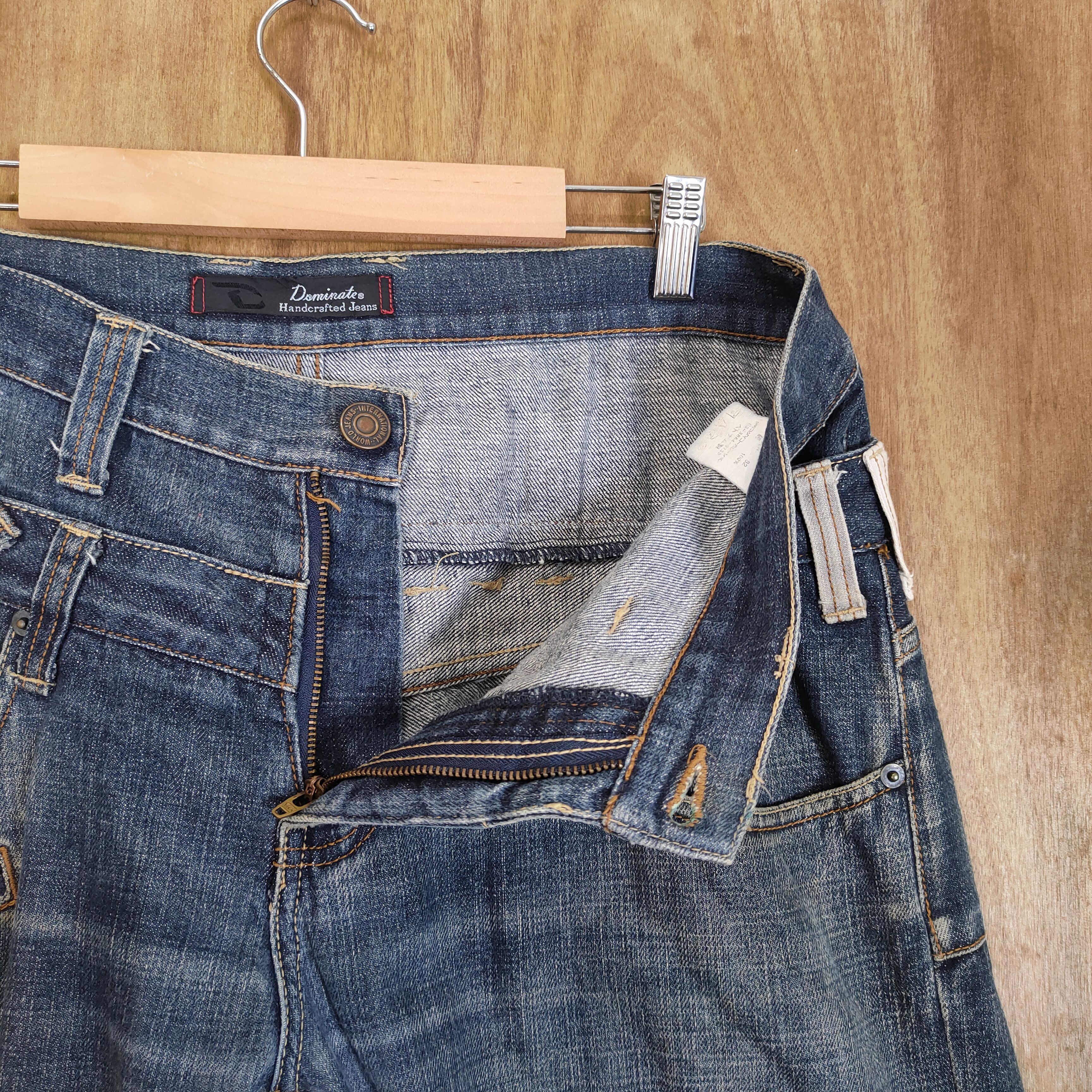 Japanese Brand DOMINATE DOUBLE WAIST JEANS DENIM PANTS Size US 34 / EU 50 - 12 Thumbnail