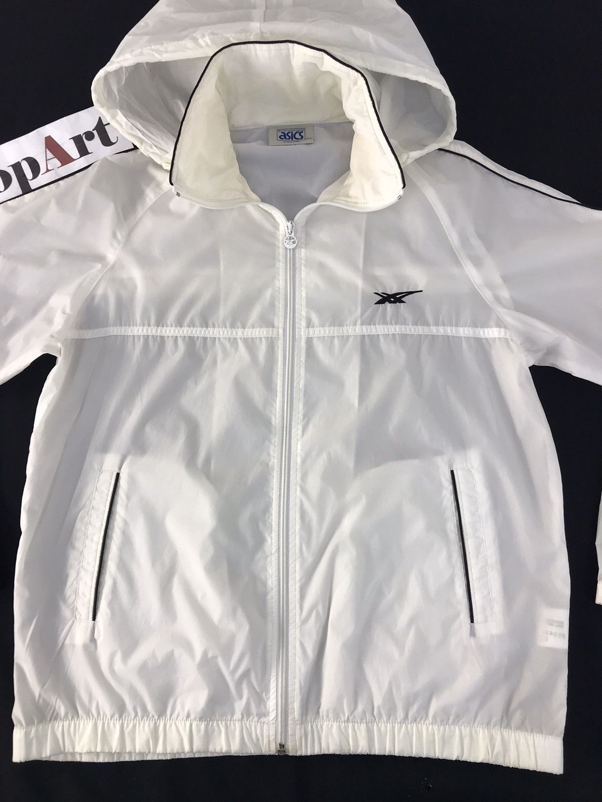 Asics × Vintage Vintage Jacket Windbreaker Asics Sportwear Zipper Hoodie Size US L / EU 52-54 / 3 - 3 Thumbnail