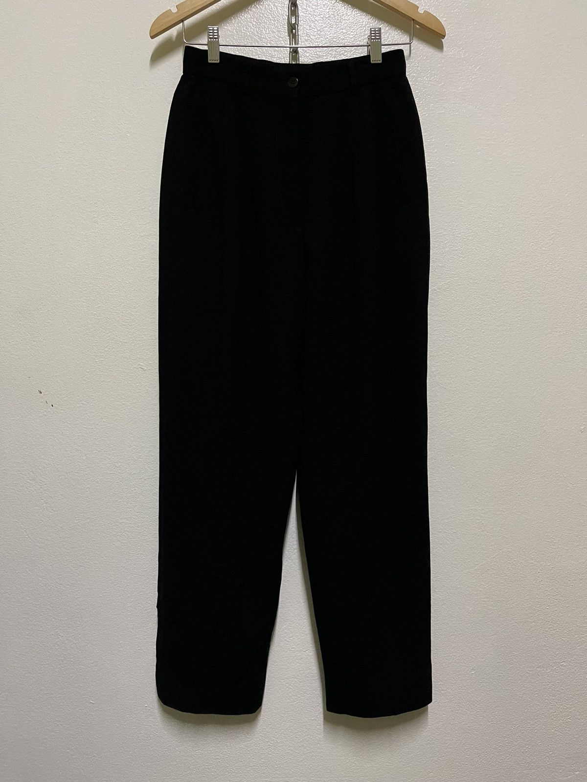 image of Giorgio Armani Wool Trousers in Black, Women's (Size 25)