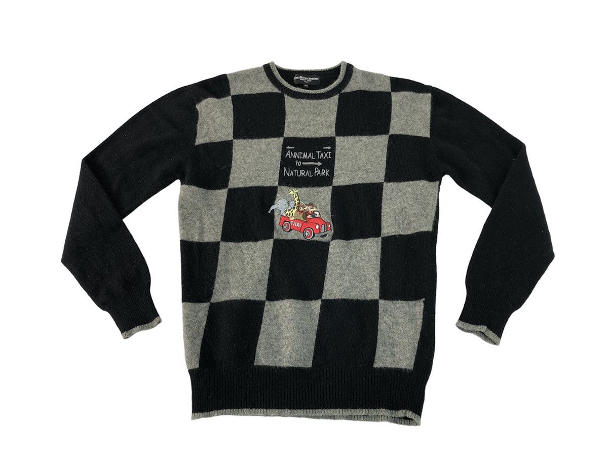 image of Cashmere Wool x Vintage Hype Gian Marco Venturi Sport Italy Animal Taxi Knitwear in Black (Size Med