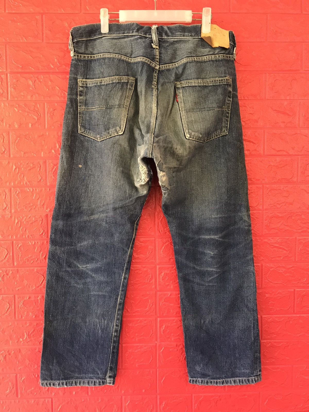 Vintage VINTAGE 70s BIG STONE SINGLE SIDE SELVEDGE DISTRESS JEANS Size US 36 / EU 52 - 2 Thumbnail