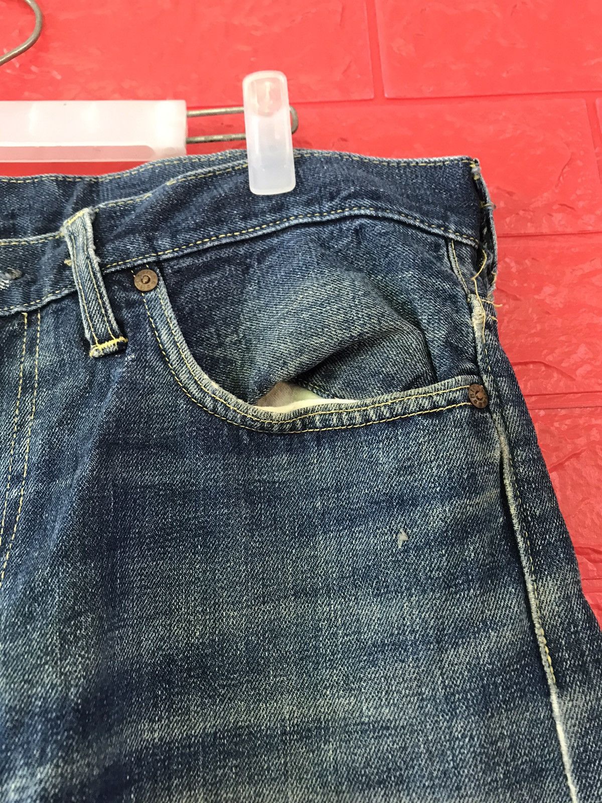 Vintage VINTAGE 70s BIG STONE SINGLE SIDE SELVEDGE DISTRESS JEANS Size US 36 / EU 52 - 8 Thumbnail