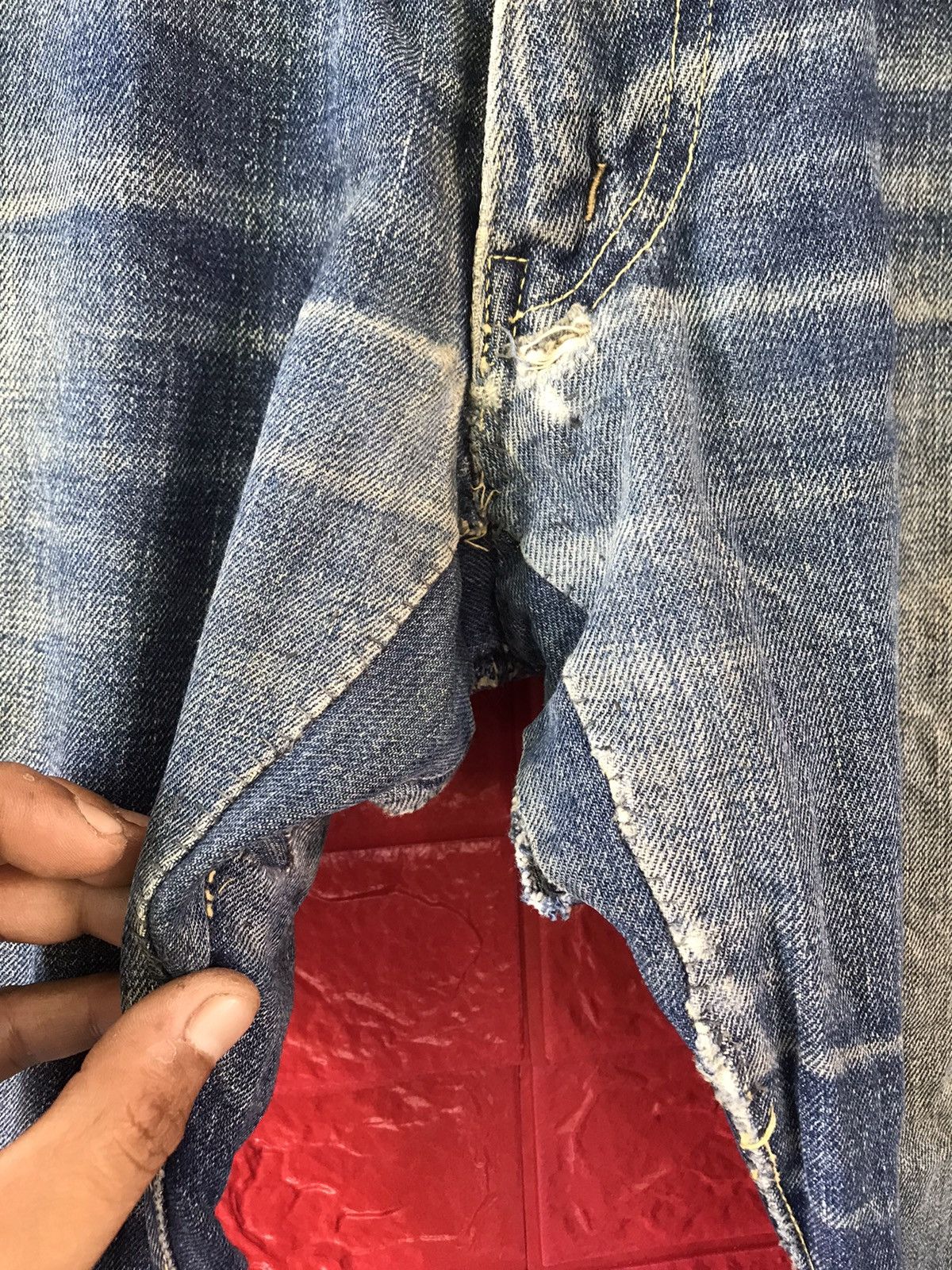 Vintage VINTAGE 70s BIG STONE SINGLE SIDE SELVEDGE DISTRESS JEANS Size US 36 / EU 52 - 10 Thumbnail