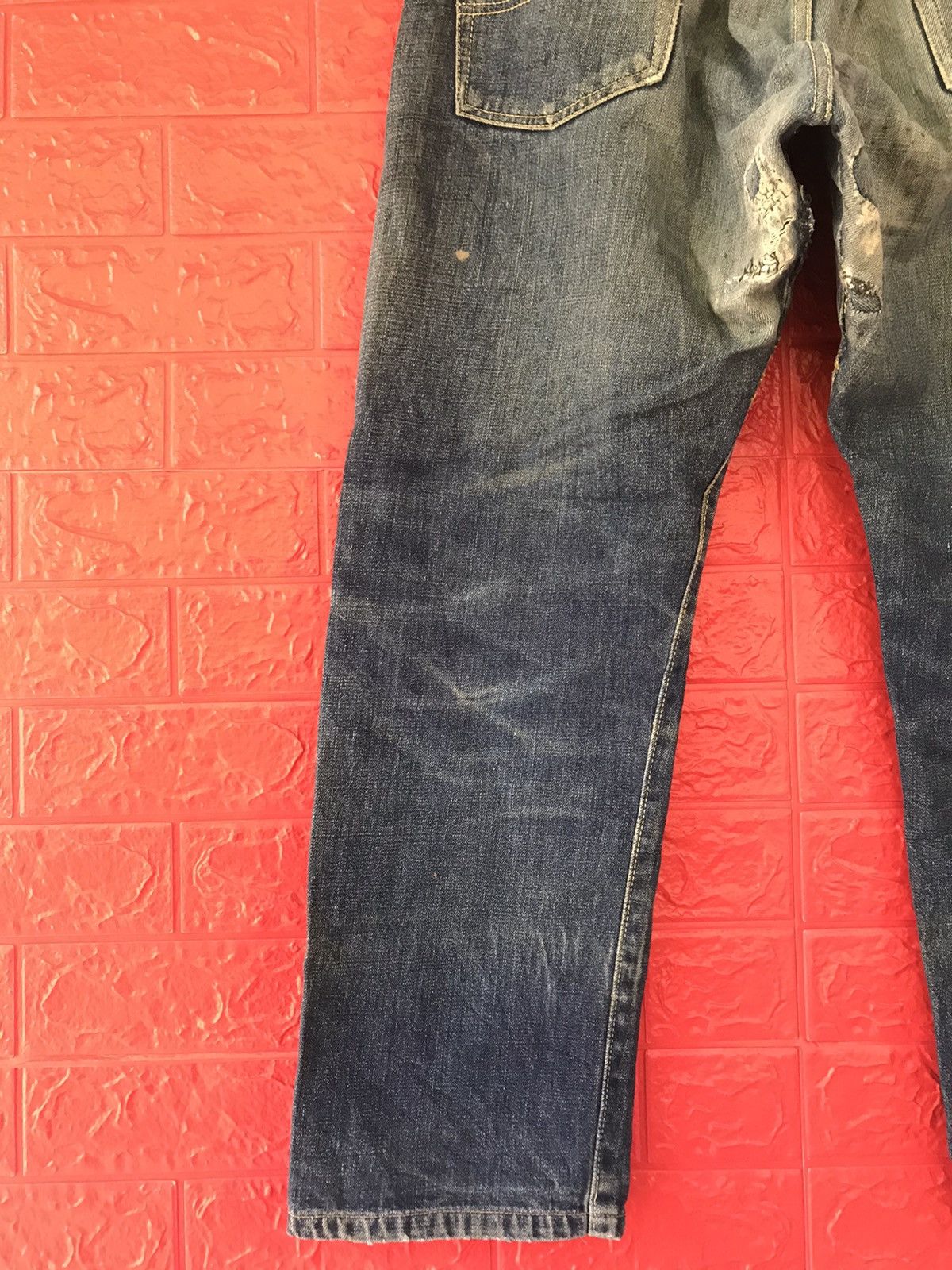 Vintage VINTAGE 70s BIG STONE SINGLE SIDE SELVEDGE DISTRESS JEANS Size US 36 / EU 52 - 13 Thumbnail