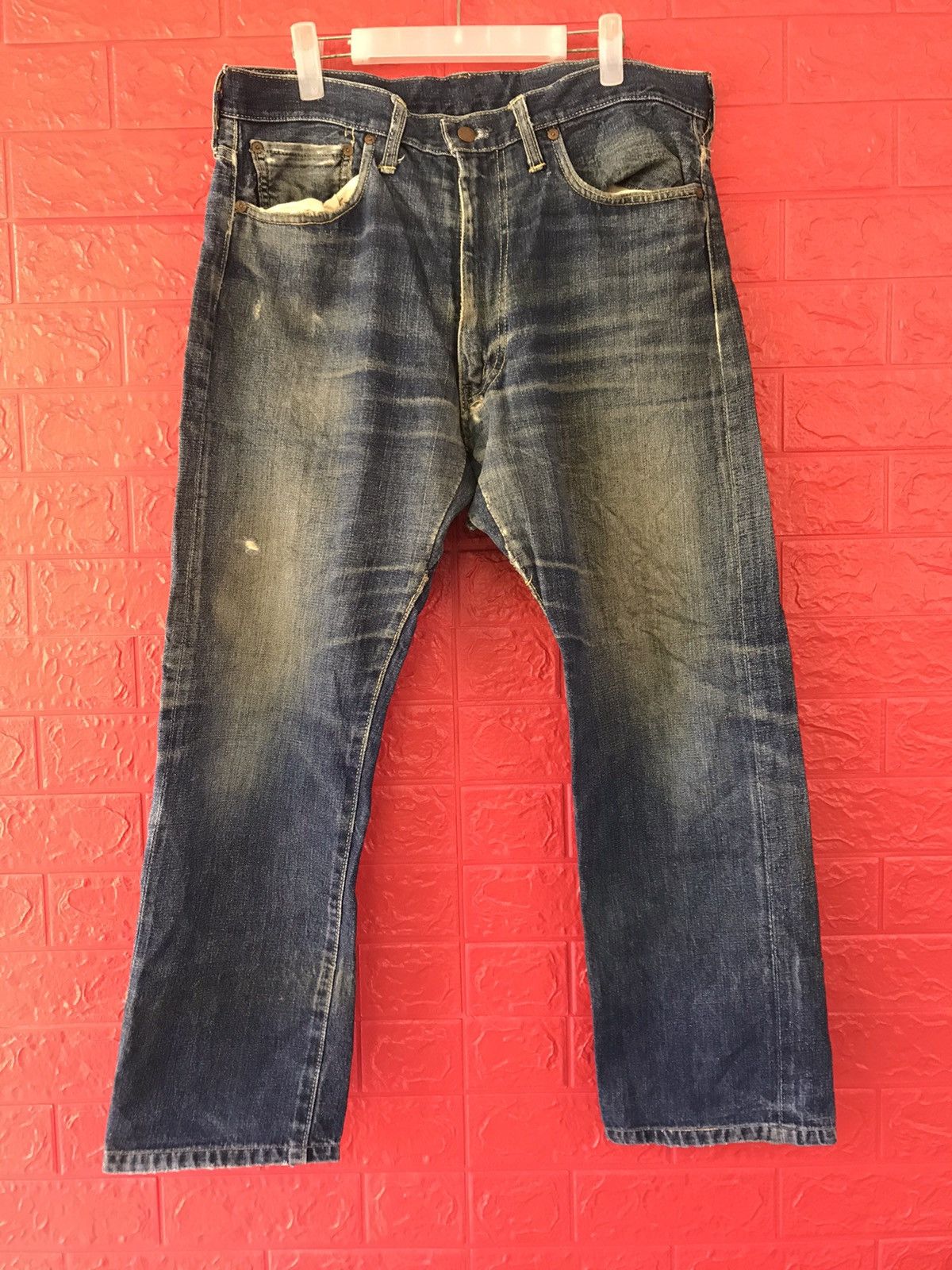 VINTAGE 70s BIG STONE SINGLE SIDE SELVEDGE DISTRESS JEANS