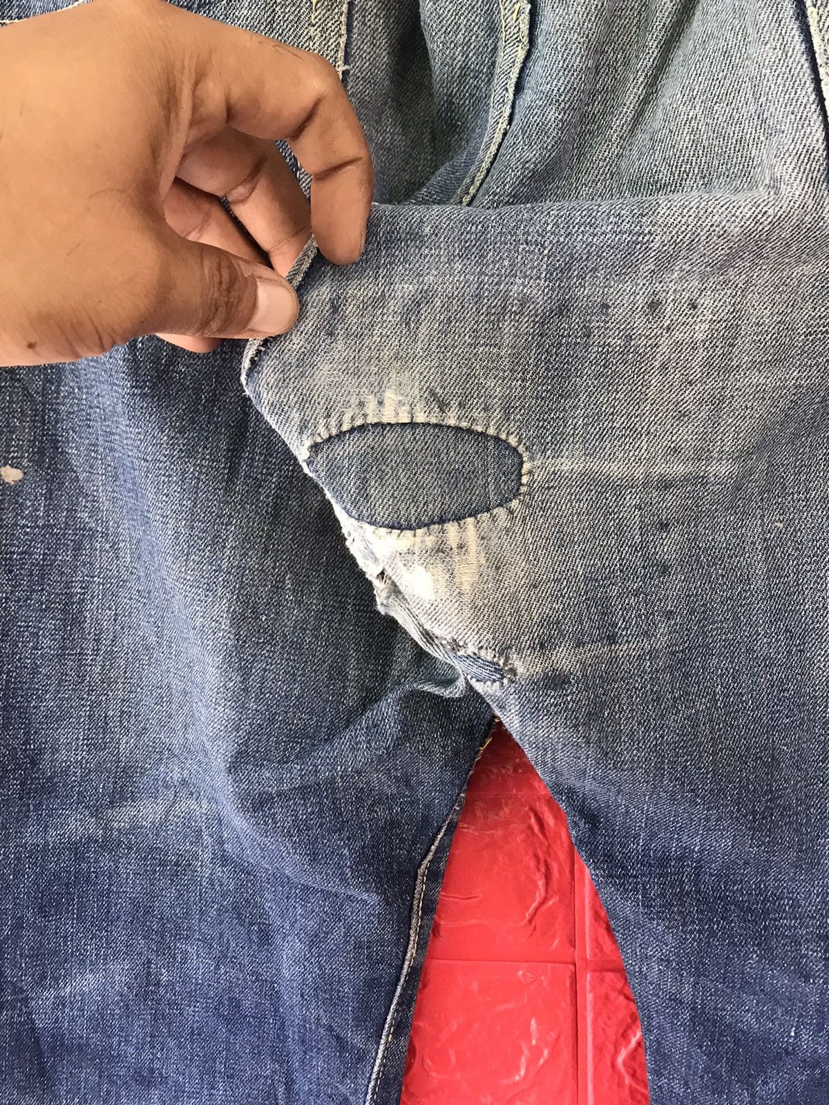 Vintage VINTAGE 70s BIG STONE SINGLE SIDE SELVEDGE DISTRESS JEANS Size US 36 / EU 52 - 15 Thumbnail