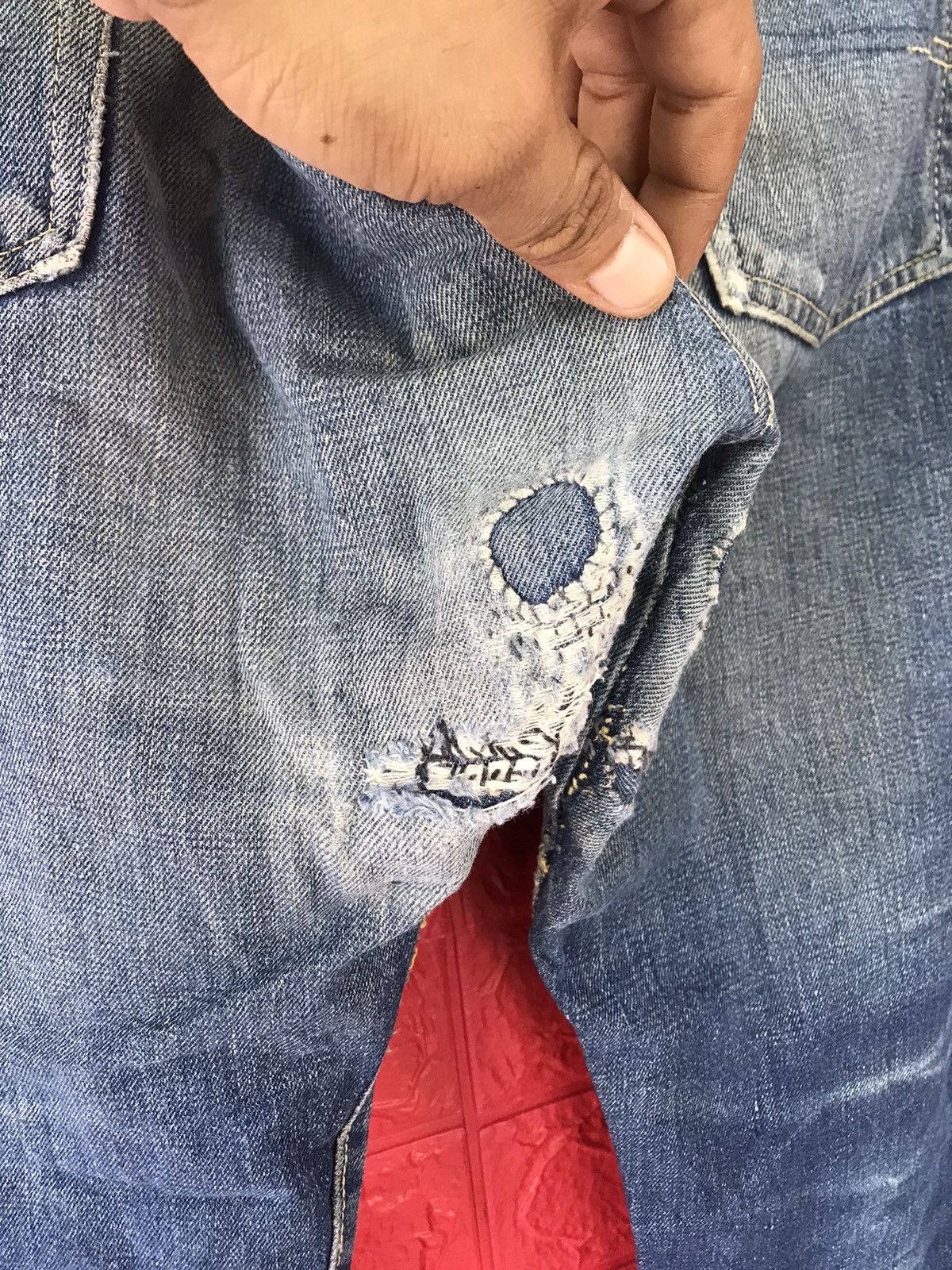 Vintage VINTAGE 70s BIG STONE SINGLE SIDE SELVEDGE DISTRESS JEANS Size US 36 / EU 52 - 14 Thumbnail
