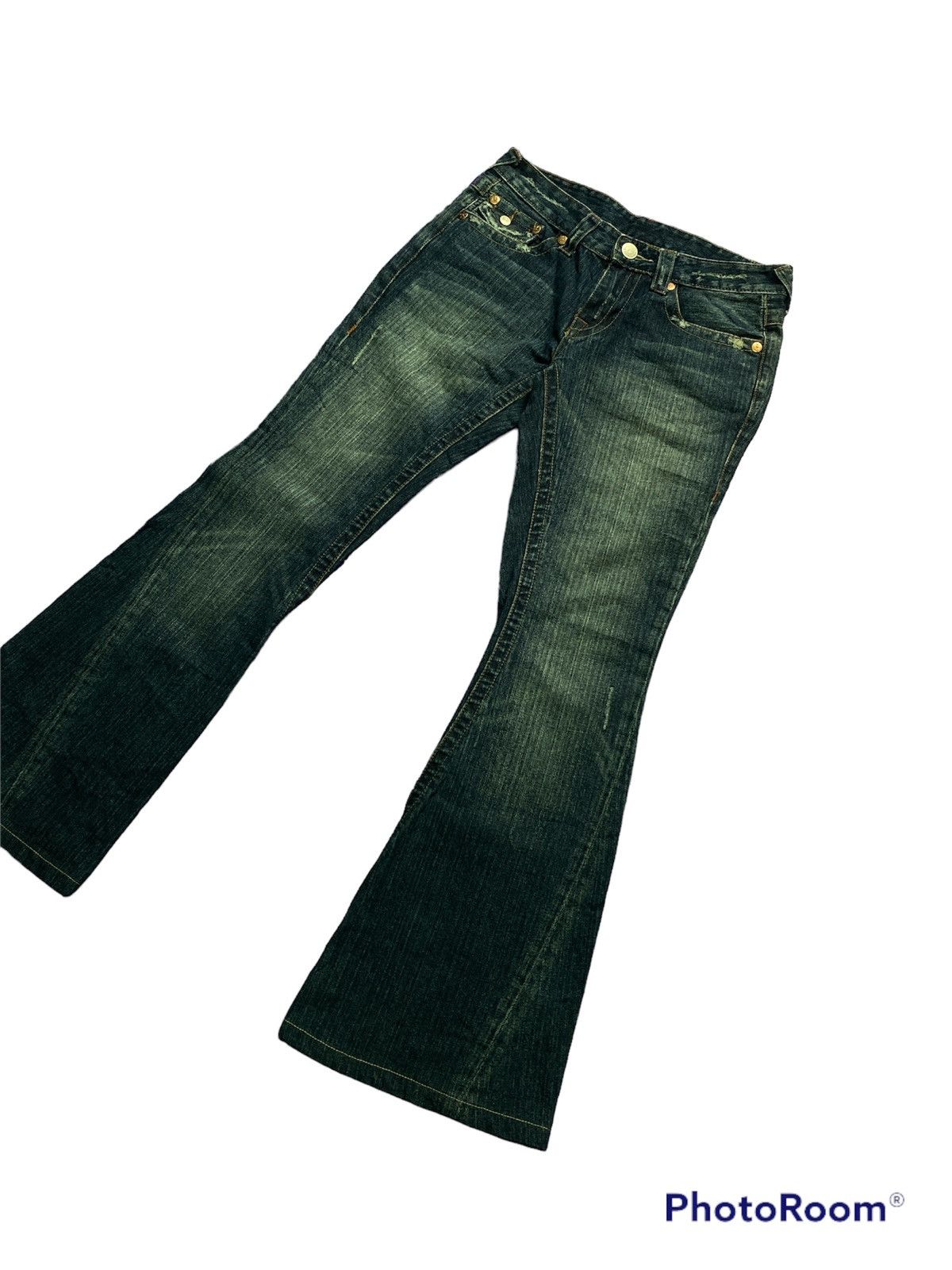 Hysteric Glamour Flared Jeans True Religion Swarovski Back Pocket Flare Jeans Size 29" - 5 Thumbnail