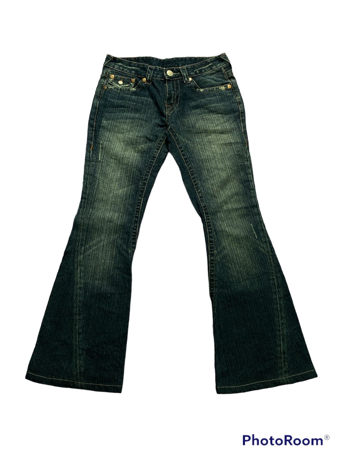 Hysteric Glamour Flared Jeans True Religion Swarovski Back Pocket Flare Jeans Size 29" - 3 Thumbnail