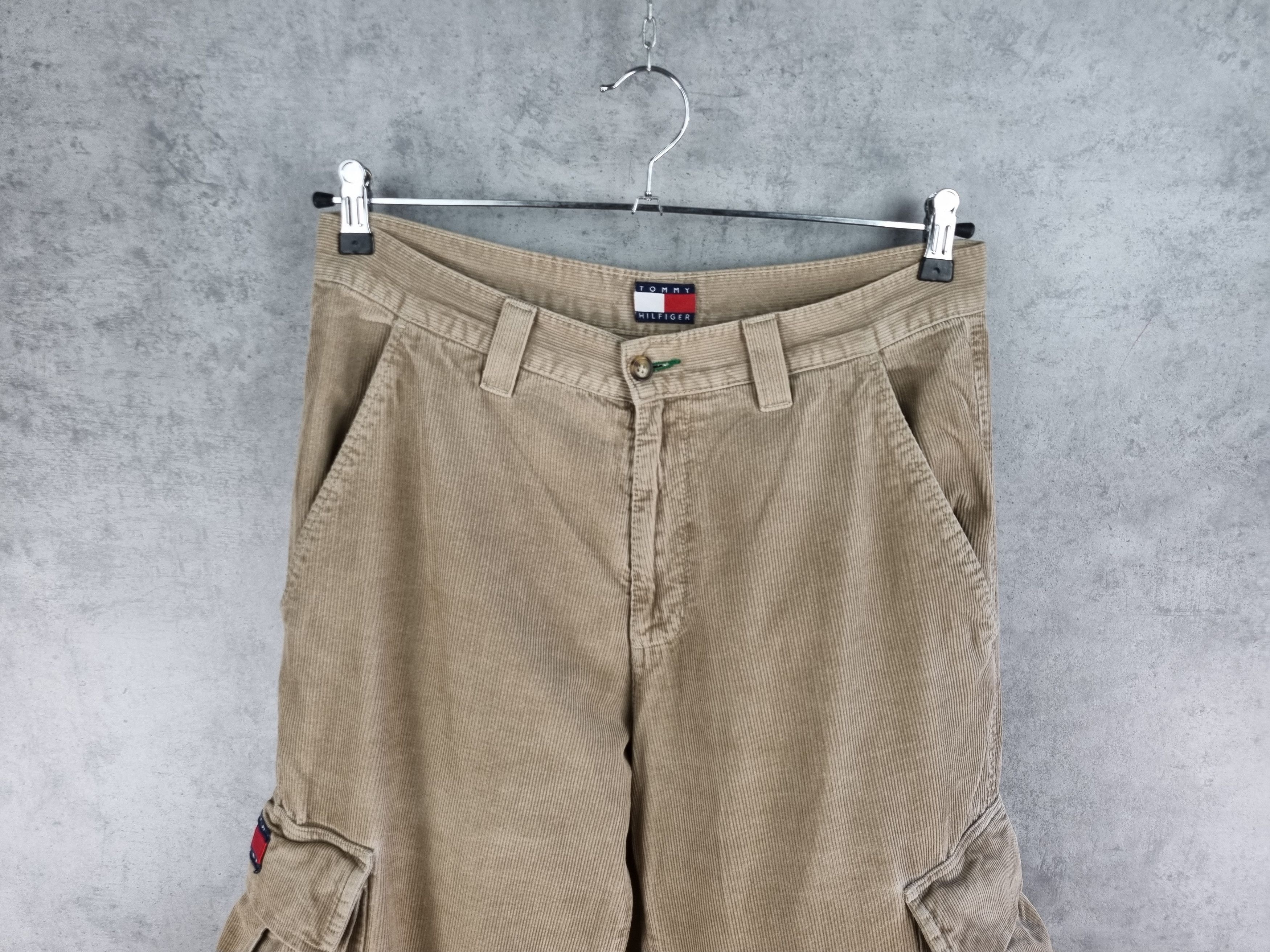 Japanese Brand × Tommy Hilfiger × Vintage Rare 90s TOMMY HILFINGER Vintage Corduroy Cargo Pants Size US 33 - 5 Thumbnail