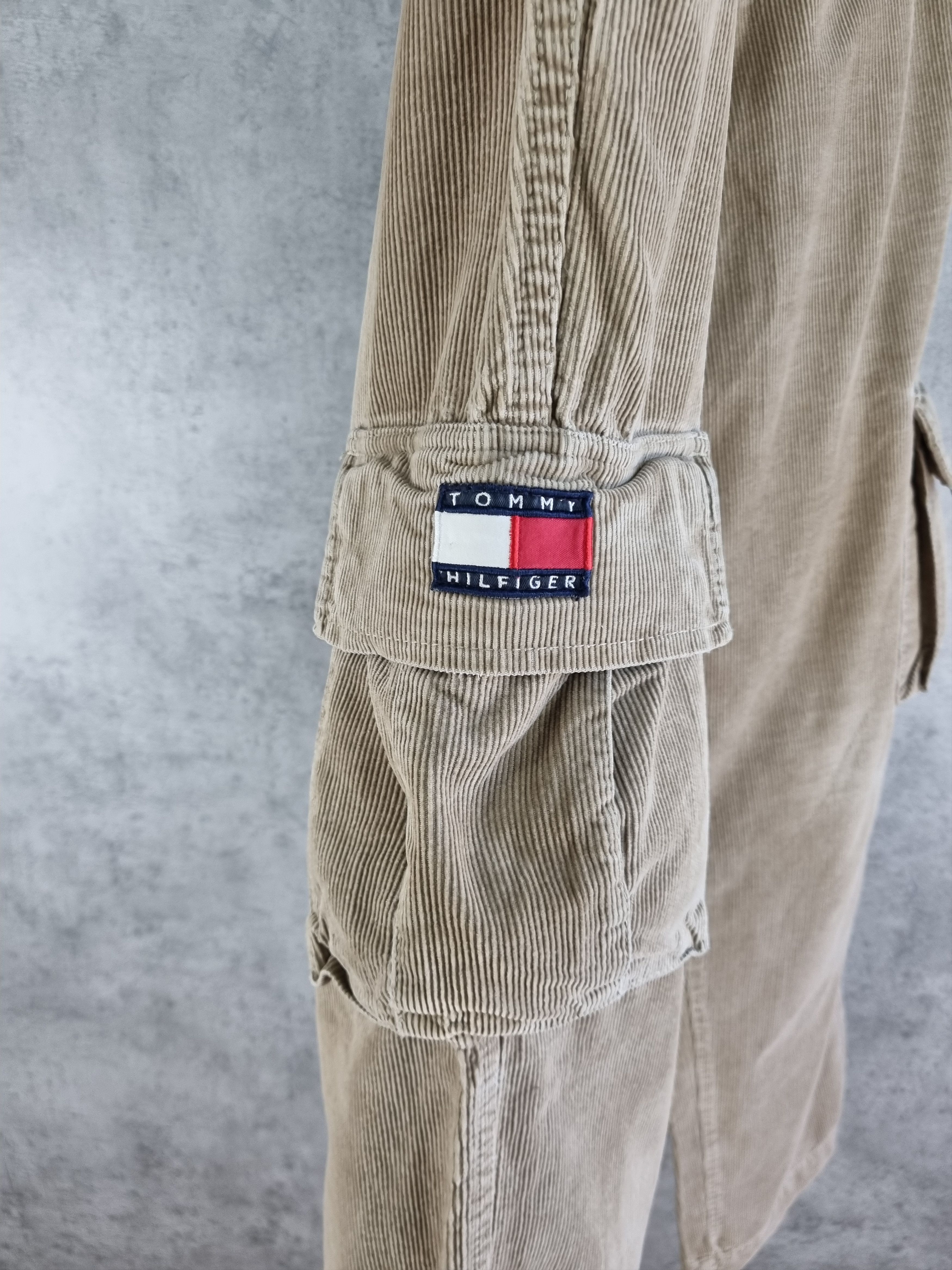 Japanese Brand × Tommy Hilfiger × Vintage Rare 90s TOMMY HILFINGER Vintage Corduroy Cargo Pants Size US 33 - 3 Thumbnail