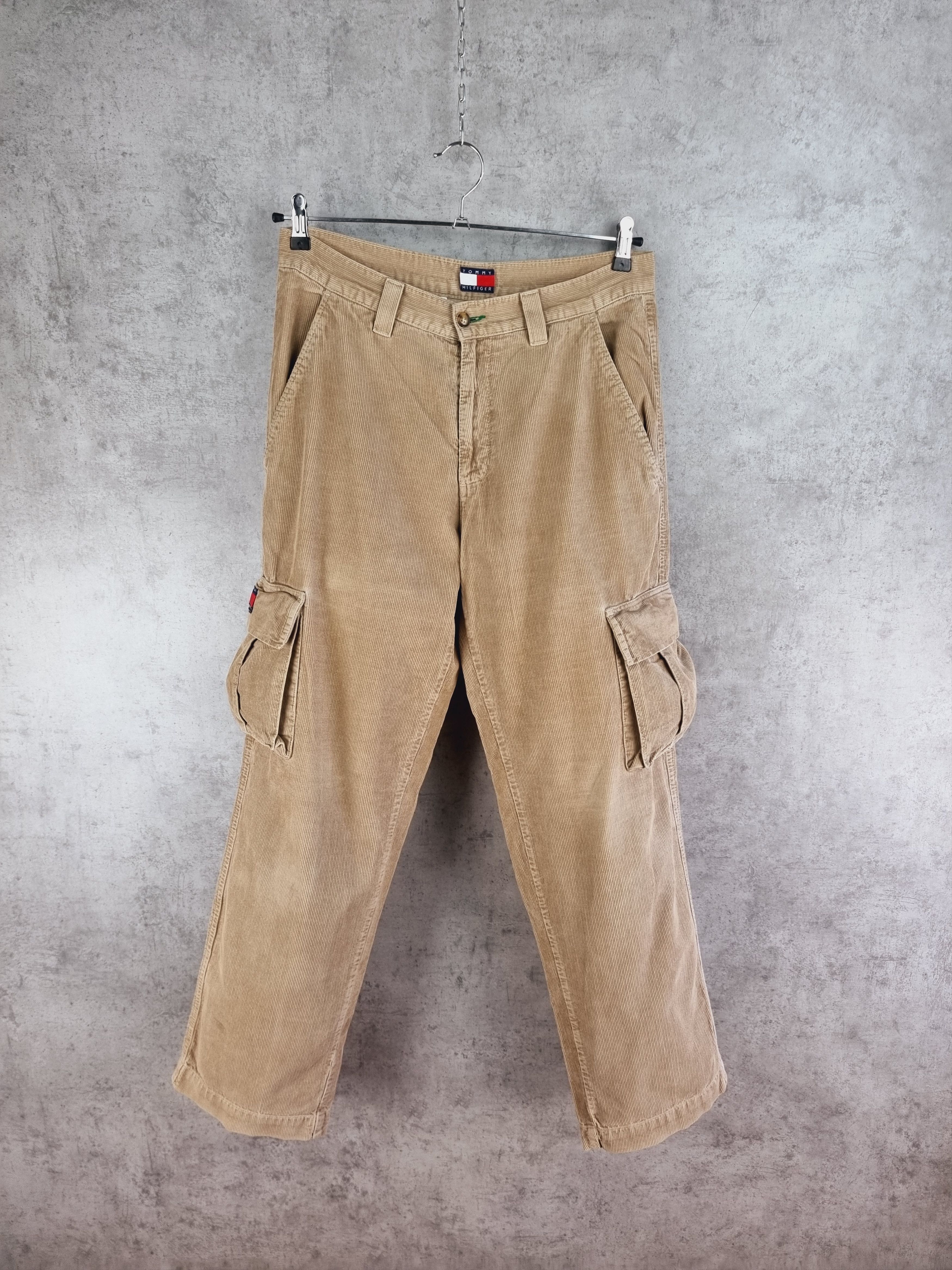 Japanese Brand × Tommy Hilfiger × Vintage Rare 90s TOMMY HILFINGER Vintage Corduroy Cargo Pants Size US 33 - 2 Thumbnail