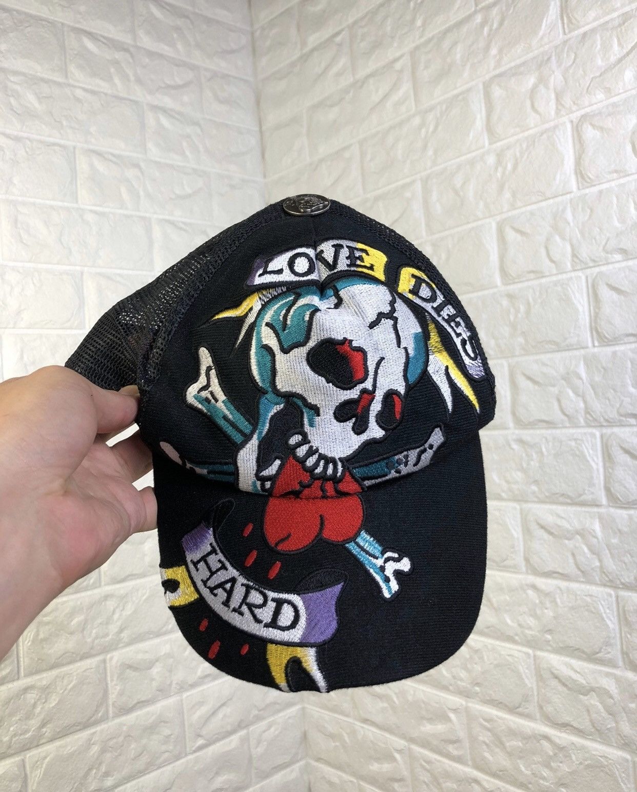 Christian Audigier × Ed Hardy Ed Hardy Skull Trucker Hat Cap Y2K Size ONE SIZE - 2 Thumbnail