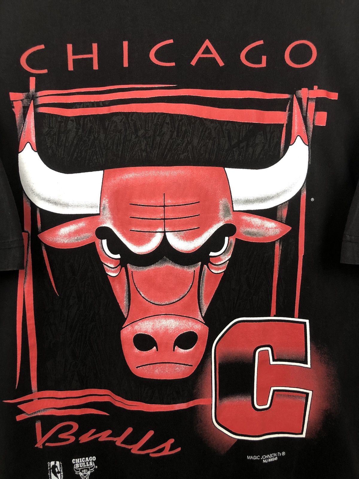 NBA × Vintage Vintage Vtg 90s Chicago Bulls Big Logo Shirt Size US XL / EU 56 / 4 - 4 Thumbnail