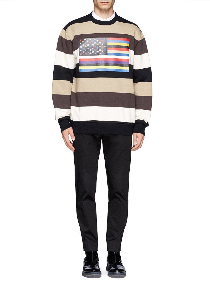 Givenchy Givenchy American Flag Stripe Rottweiler Oversized Sweater Size US L / EU 52-54 / 3 - 8 Thumbnail