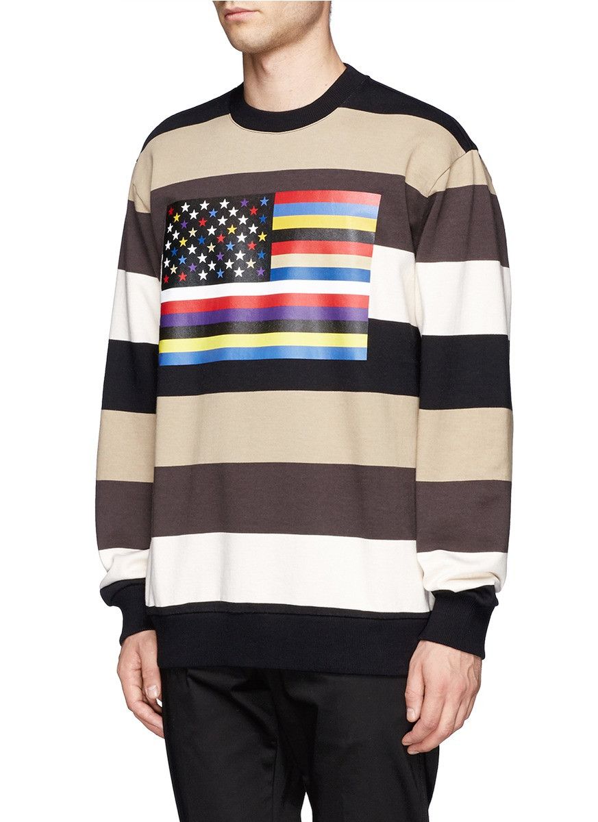 Givenchy Givenchy American Flag Stripe Rottweiler Oversized Sweater Size US L / EU 52-54 / 3 - 6 Thumbnail