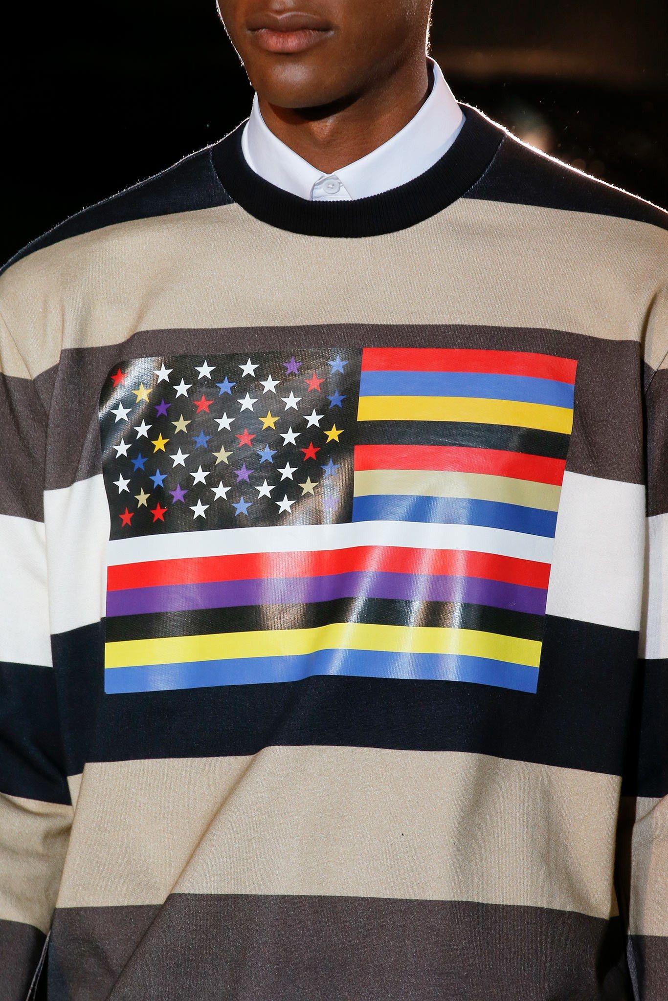 Givenchy Givenchy American Flag Stripe Rottweiler Oversized Sweater Size US L / EU 52-54 / 3 - 3 Thumbnail
