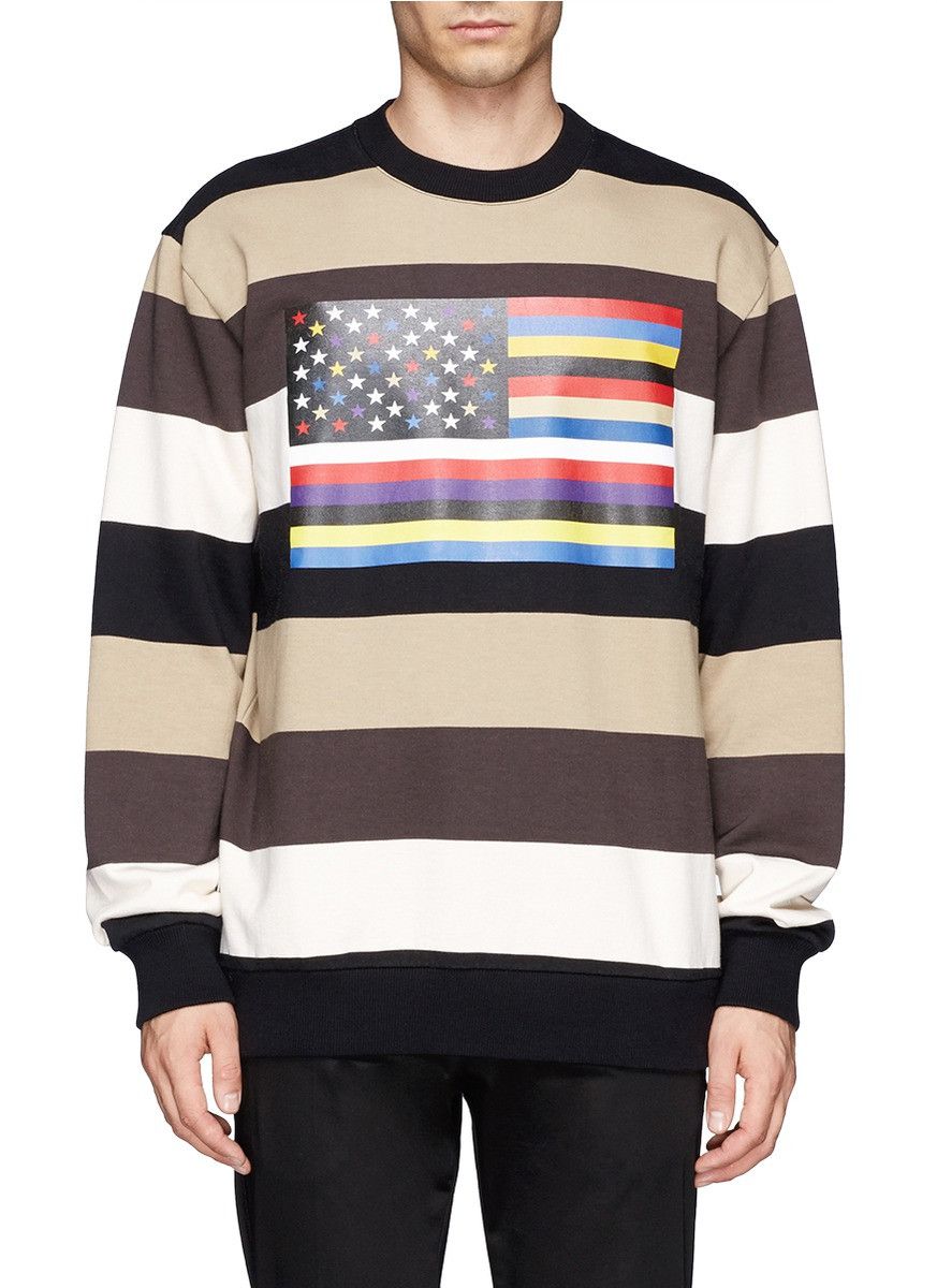 Givenchy Givenchy American Flag Stripe Rottweiler Oversized Sweater Size US L / EU 52-54 / 3 - 5 Thumbnail