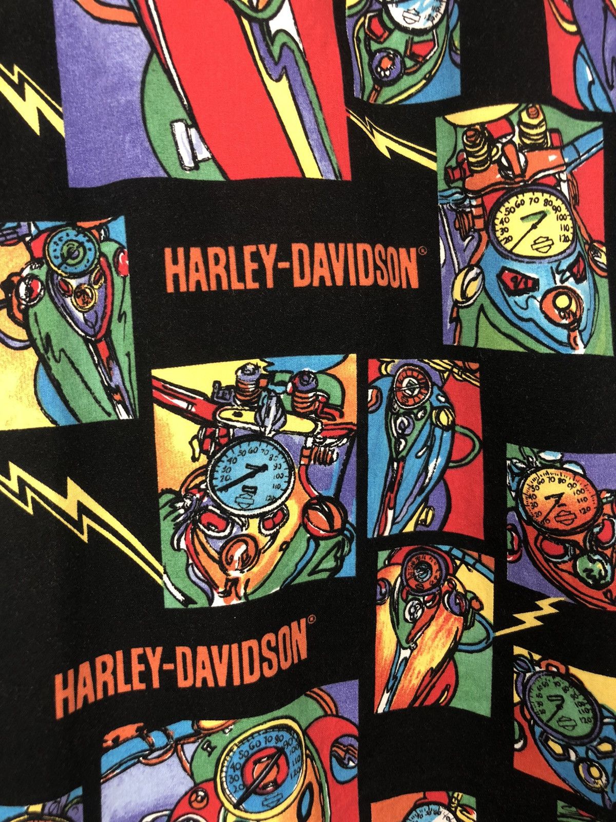 Harley Davidson × Vintage Vintage 90s All over print Harley Davidson Shirt Size US XL / EU 56 / 4 - 7 Thumbnail