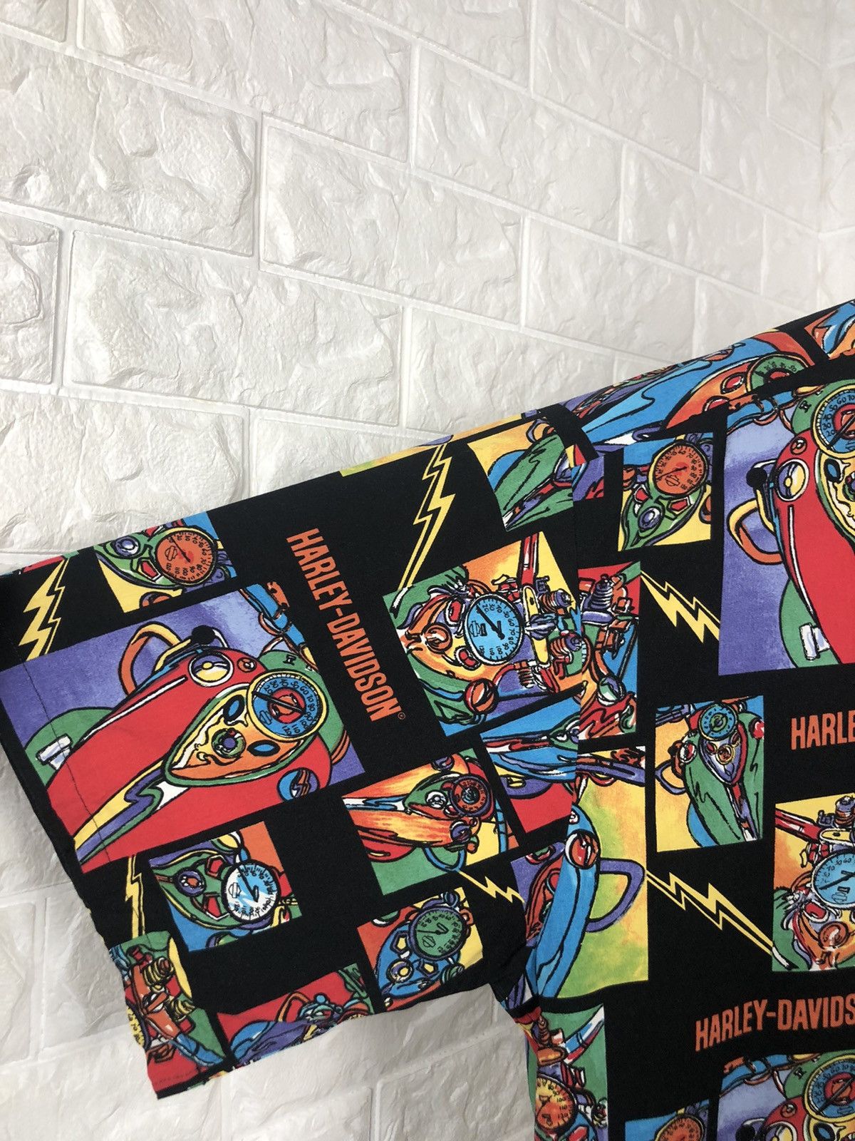 Harley Davidson × Vintage Vintage 90s All over print Harley Davidson Shirt Size US XL / EU 56 / 4 - 6 Thumbnail