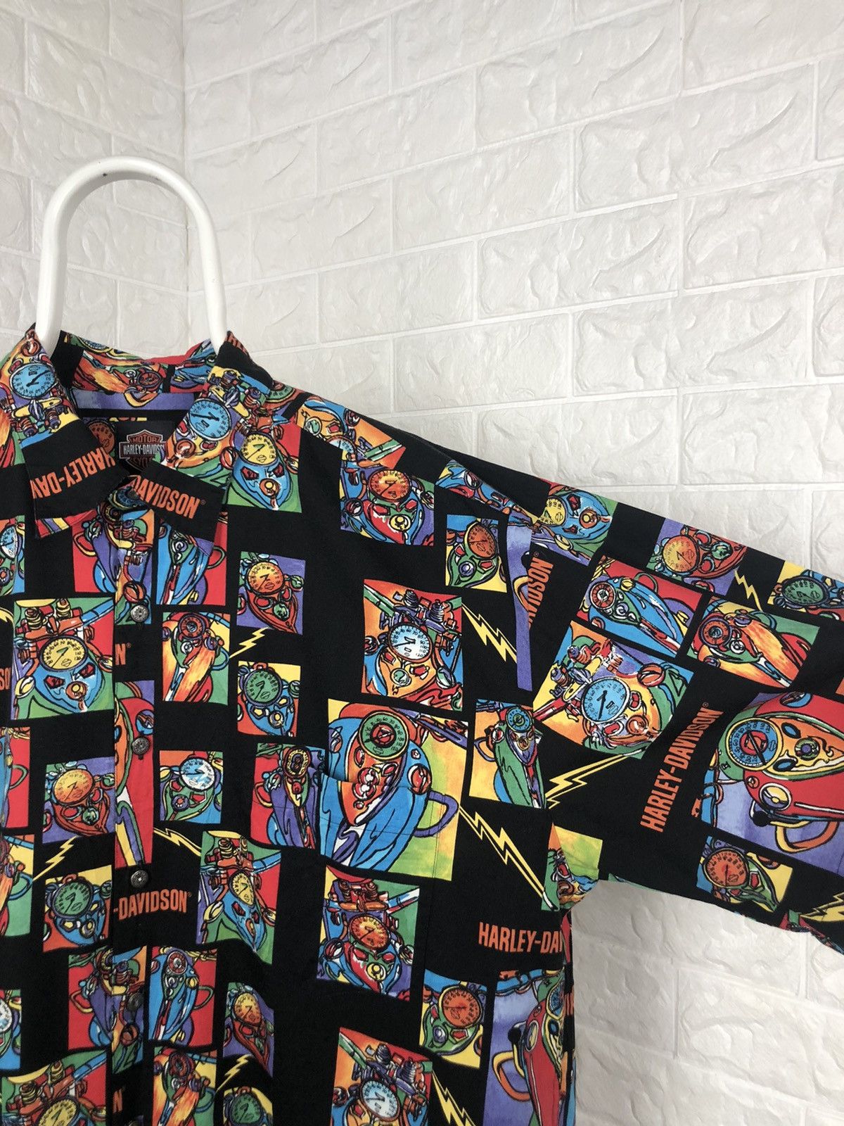 Harley Davidson × Vintage Vintage 90s All over print Harley Davidson Shirt Size US XL / EU 56 / 4 - 5 Thumbnail