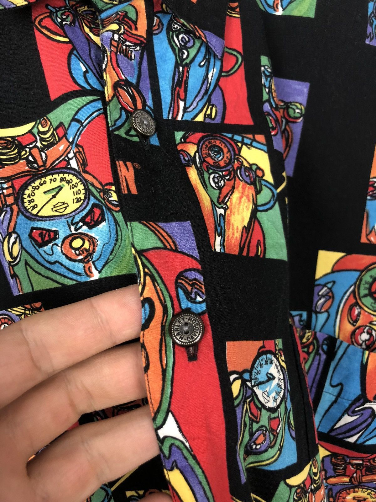 Harley Davidson × Vintage Vintage 90s All over print Harley Davidson Shirt Size US XL / EU 56 / 4 - 8 Thumbnail