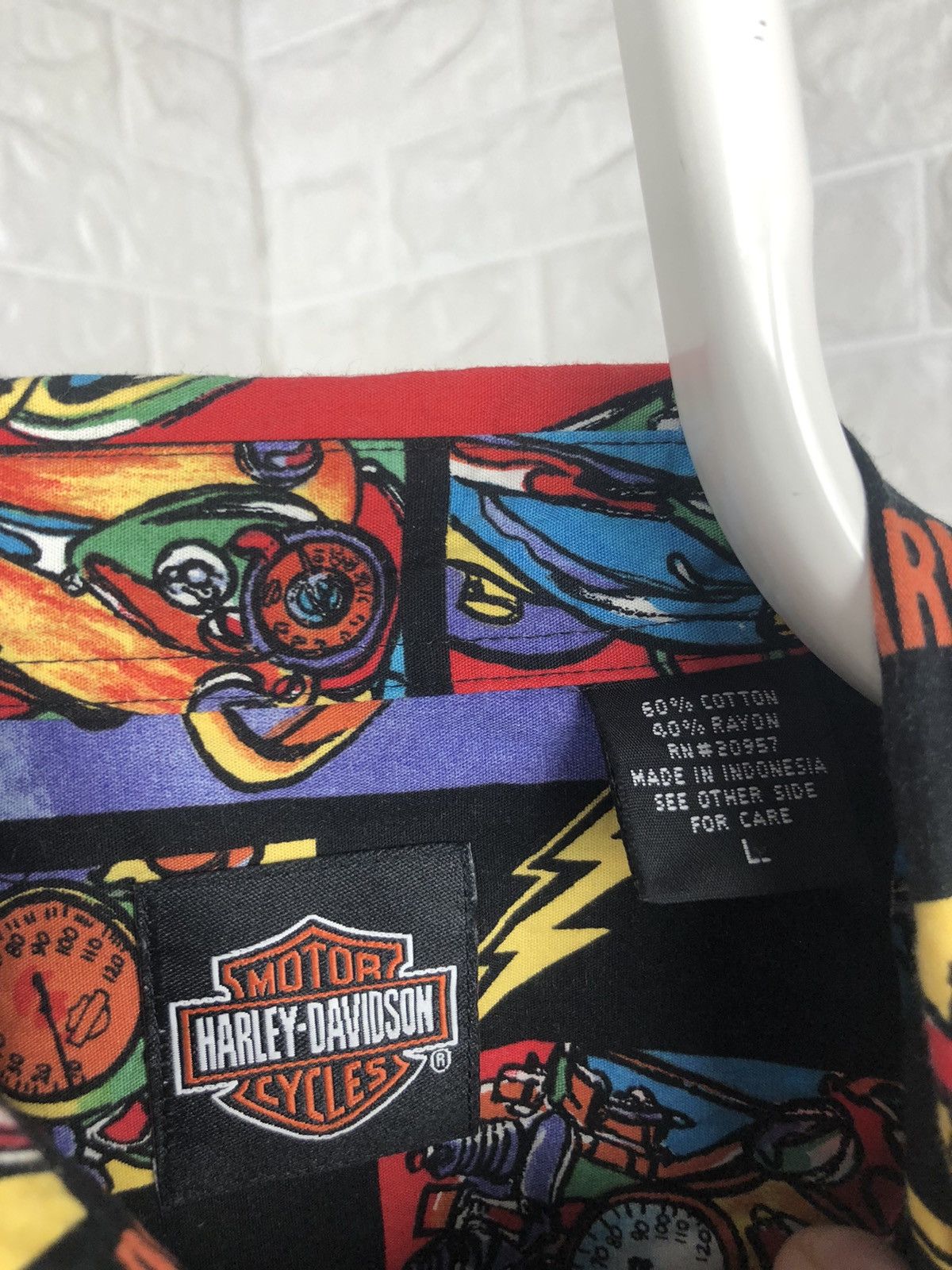 Harley Davidson × Vintage Vintage 90s All over print Harley Davidson Shirt Size US XL / EU 56 / 4 - 9 Thumbnail