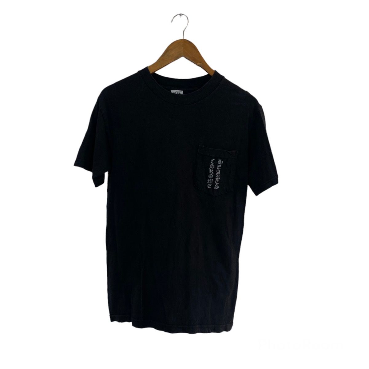 Pre-owned Chrome Hearts Single Pocket Tshirt In Black