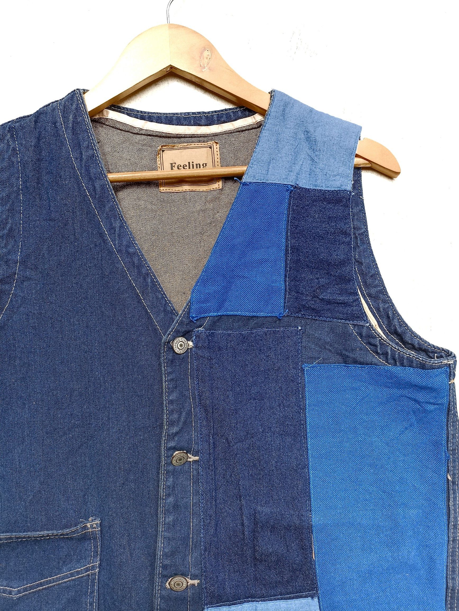 Japanese Brand Feeling Vest patchwork design Denim vest lgb Size US M / EU 48-50 / 2 - 3 Thumbnail