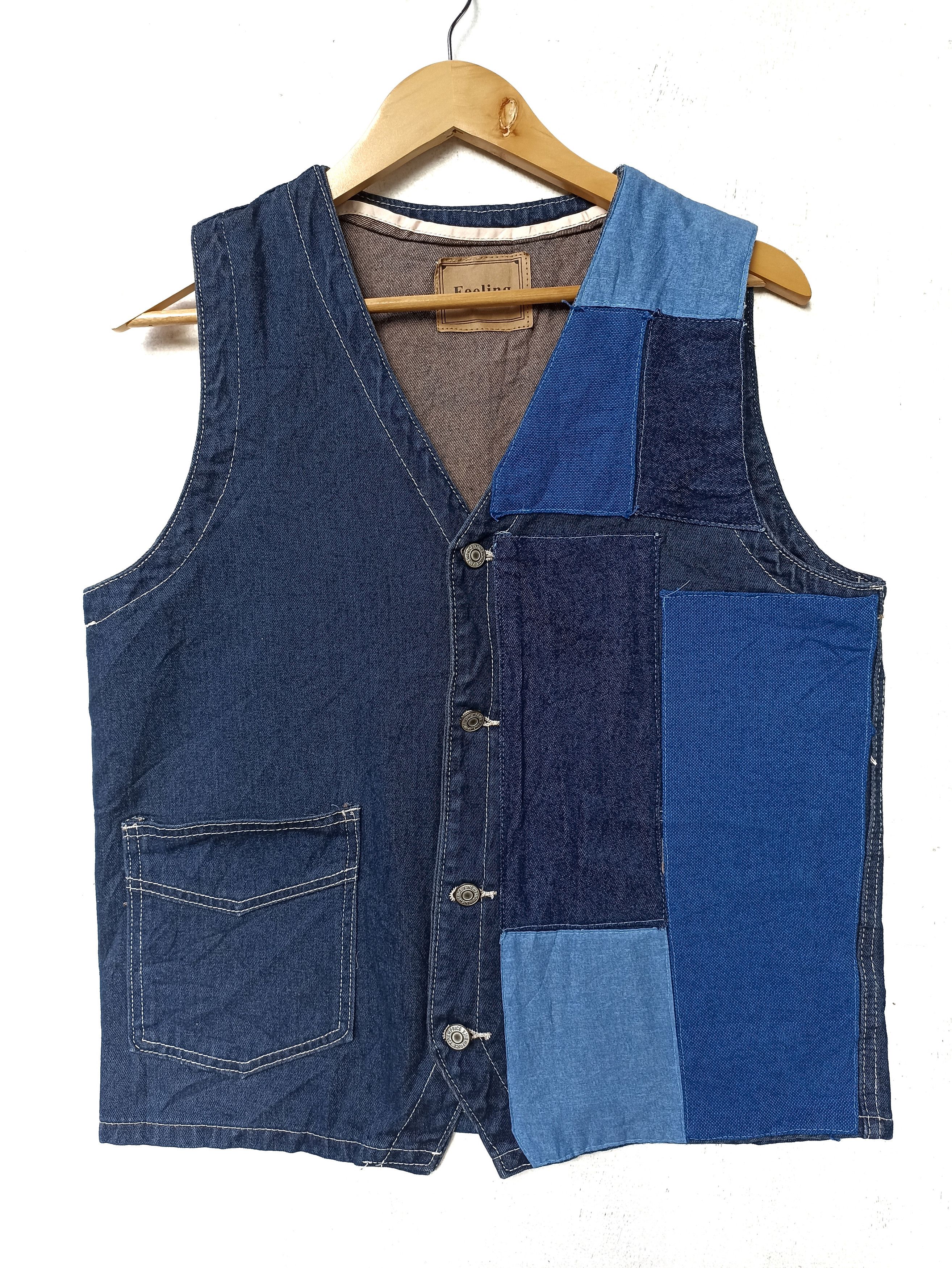 Feeling Vest patchwork design Denim vest lgb