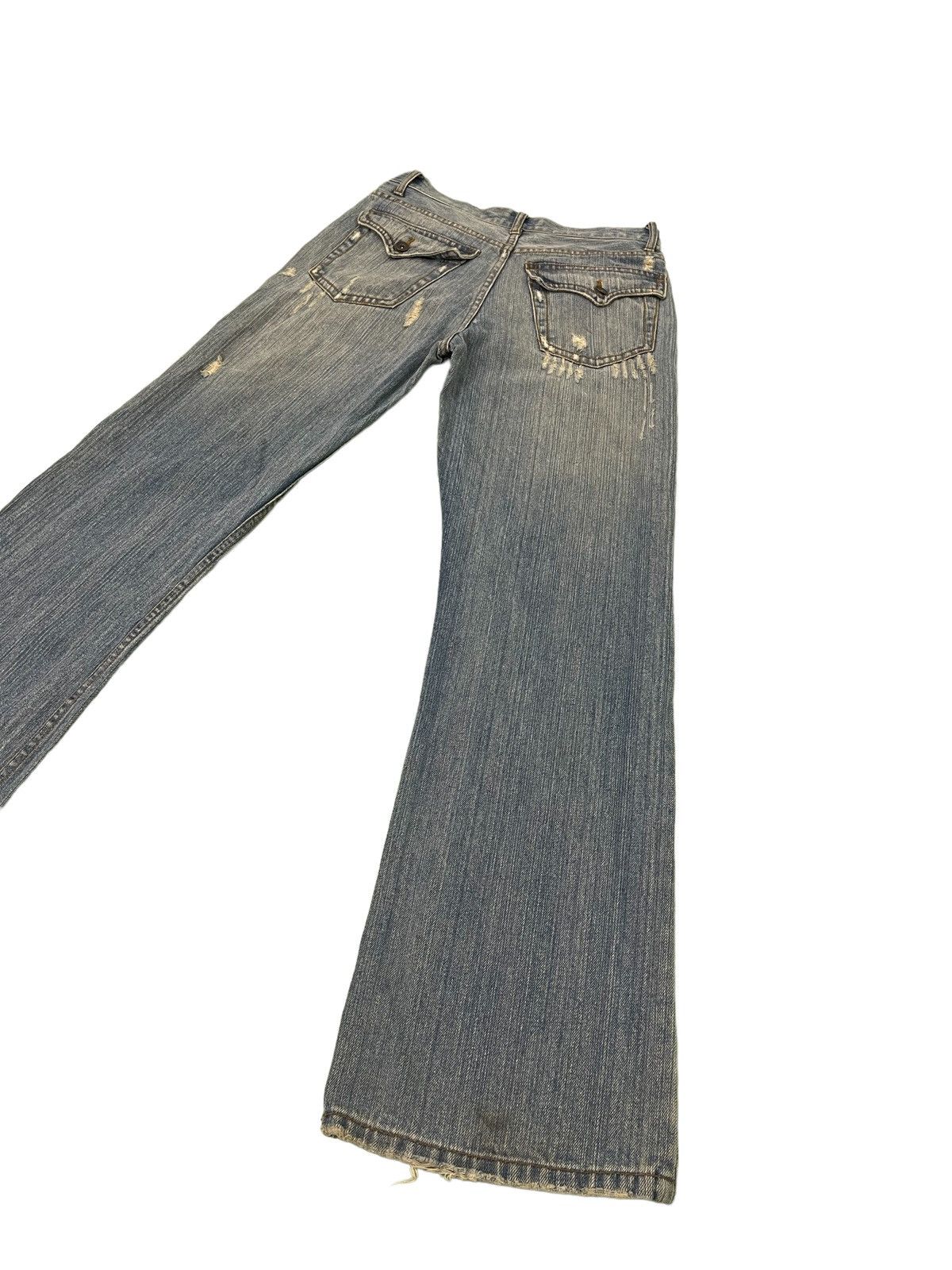 Japanese Brand Flare Jeans Nylaus Distress Boot Cut Denim 3🟦5 Size US 30 / EU 46 - 16 Thumbnail