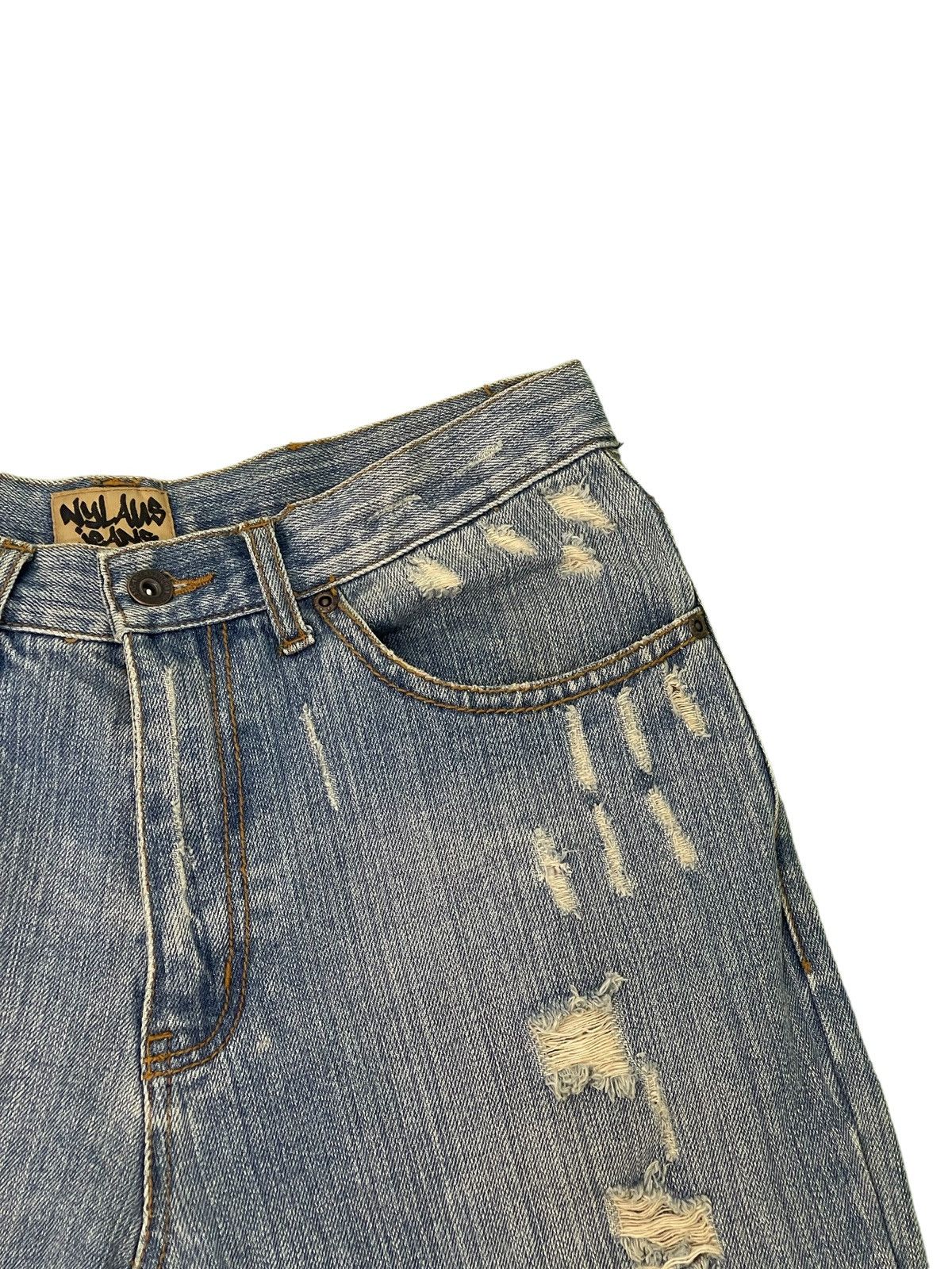Japanese Brand Flare Jeans Nylaus Distress Boot Cut Denim 3🟦5 Size US 30 / EU 46 - 10 Thumbnail