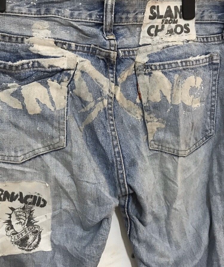 Band Tees Slang from chaos rancid distressed denim jeans 34 Size US 34 / EU 50 - 6 Thumbnail