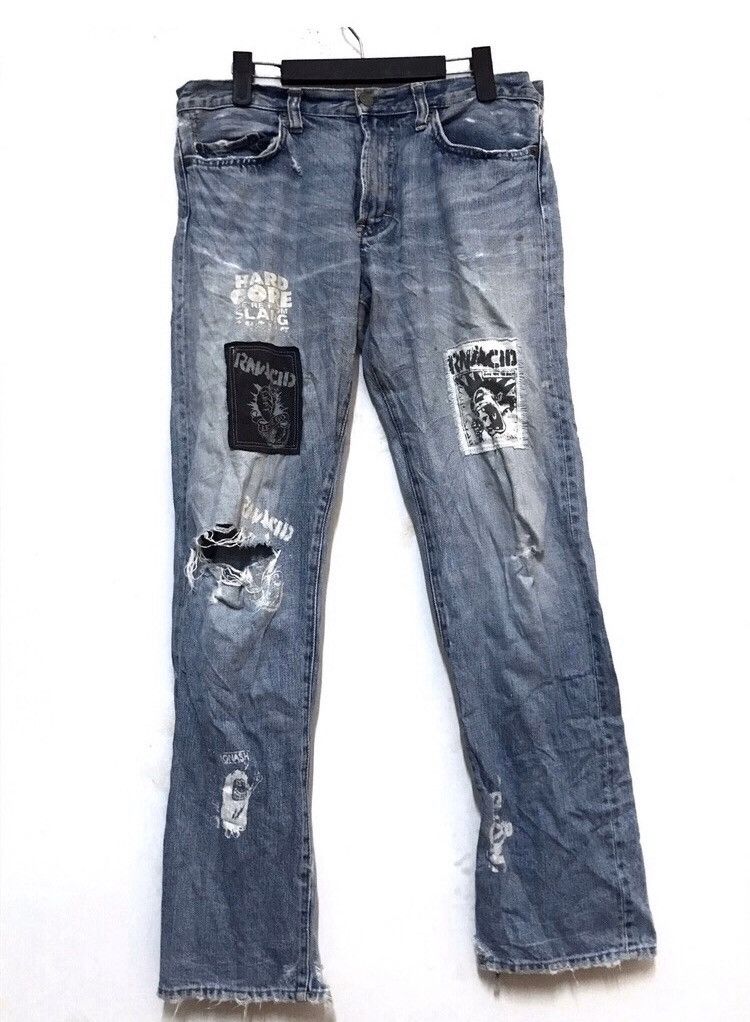 Band Tees Slang from chaos rancid distressed denim jeans 34 Size US 34 / EU 50 - 1 Thumbnail