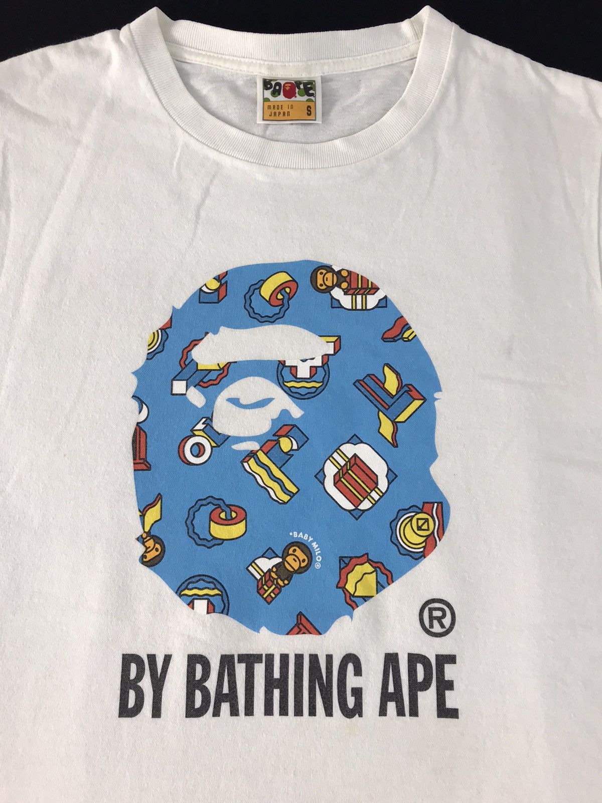 Bape By Bathing Ape Baby Milo College Ape Big Printed Tee Size US S / EU 44-46 / 1 - 4 Thumbnail