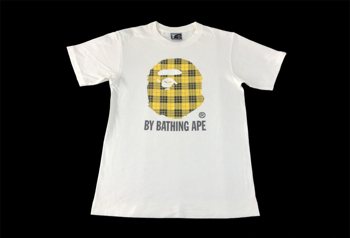 Bape By Bathing Ape Plaid Checked College Ape Big Printed Tee Size US S / EU 44-46 / 1 - 1 Thumbnail