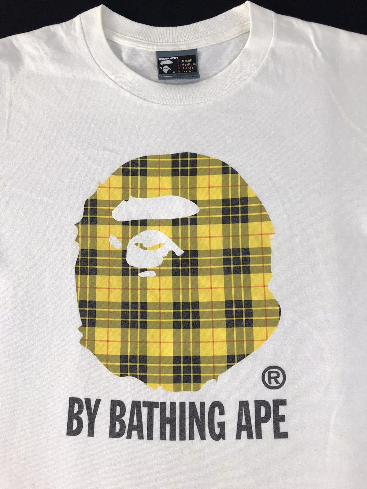 Bape By Bathing Ape Plaid Checked College Ape Big Printed Tee Size US S / EU 44-46 / 1 - 4 Thumbnail