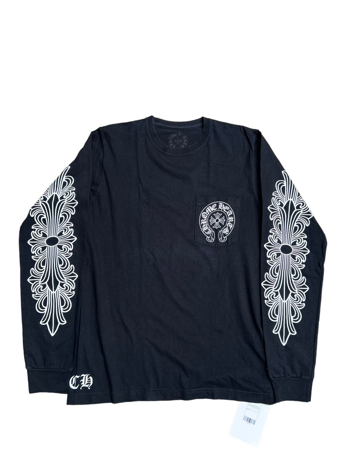 在庫少◆送料込♪【Chrome Hearts】cemetery print longTシャツ Chrome Hearts Multi Color Cross Cemetery L/S T-shirt White